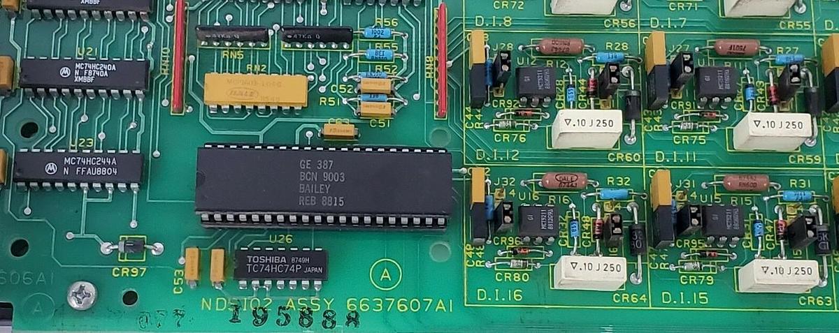 Used BAILEY 6637607A1 INPUT MODULE DIGITAL SLAVE NETWORK 90 5VDC 80mA