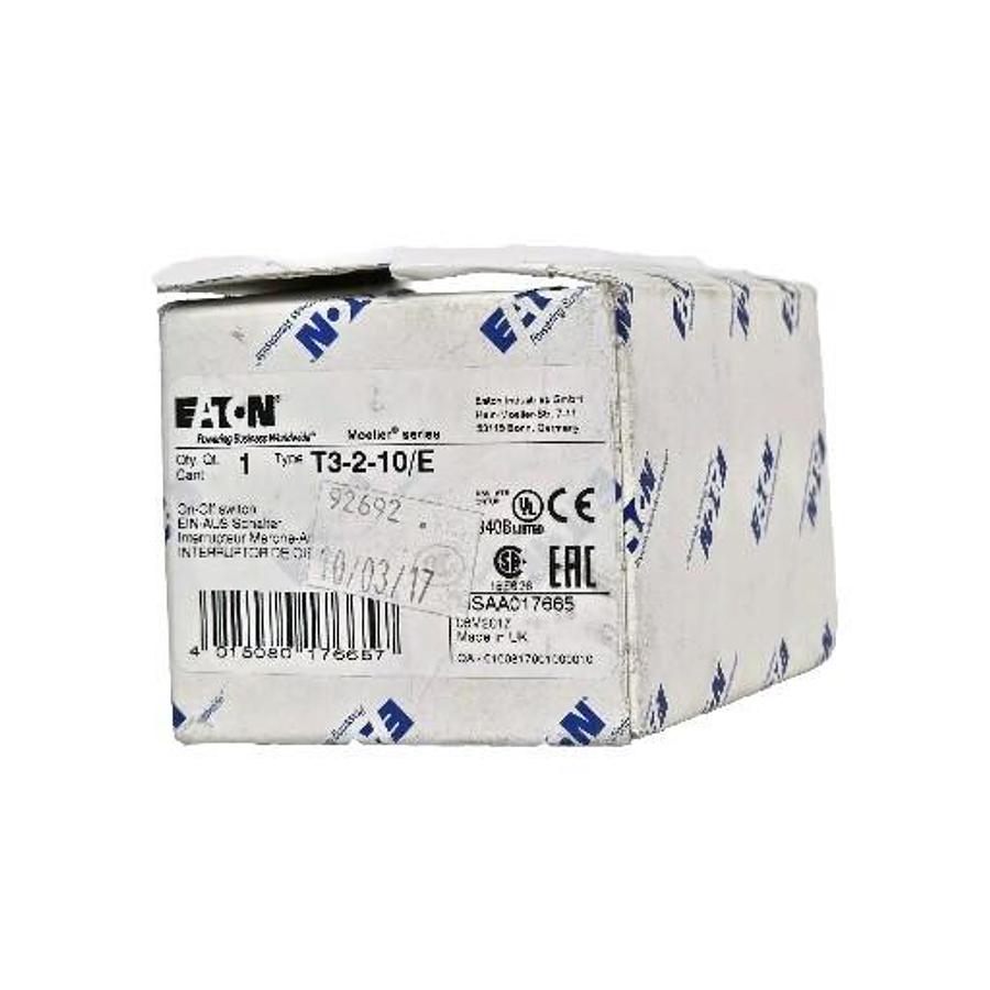 NIB EATON CUTLER HAMMER T3-2-10/E ON-OFF SWITCH