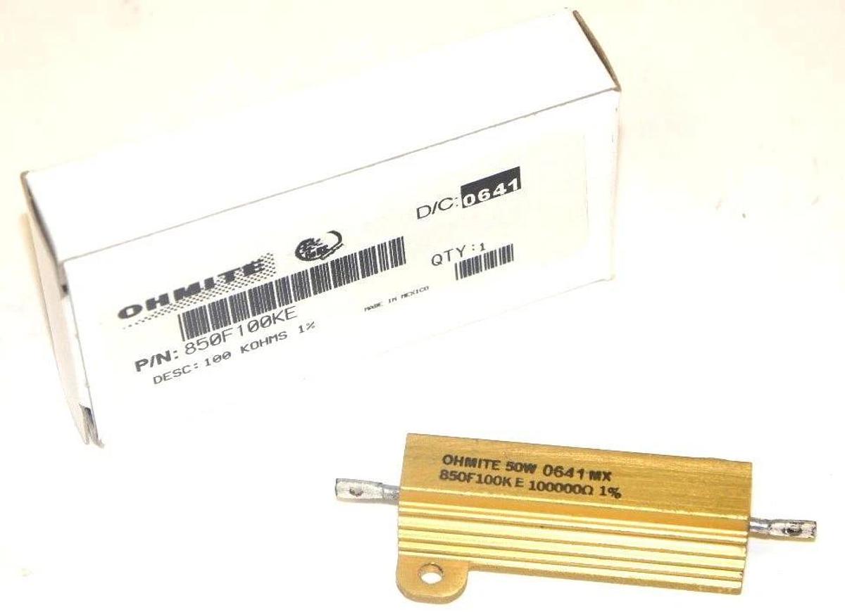 Used LOT OF 4 NIB OHMITE 850F100KE RESISTORS, 10 KOHMS, 1%