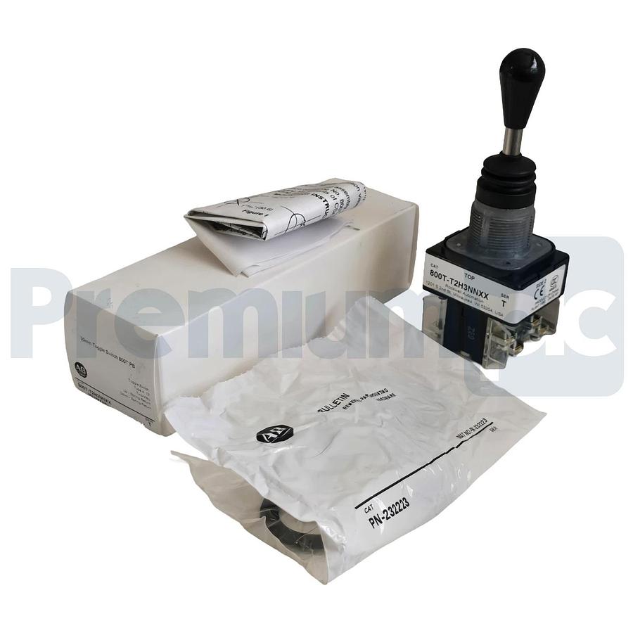 Allen-Bradley 800T-T2H3NNXX /T 30mm 2-Way Toggle Switch Spring Return, 2NO/2NC