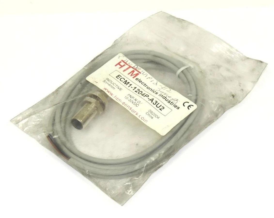 Used NIB HTM ELECTRONICS ECM1-1204P-A3U2 INDUCTIVE PROXIMITY SENSOR ECM11204PA3U2