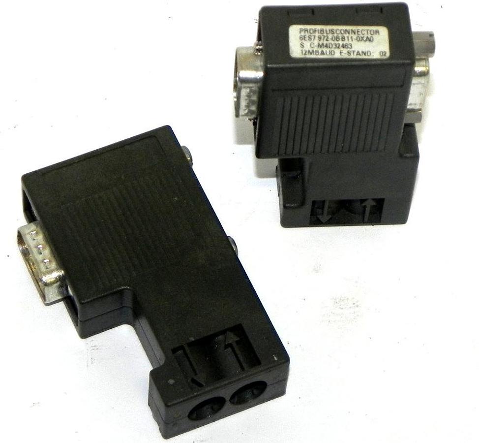 Used LOT OF 2 SIEMENS 6ES7-972-0BA11-0XA0 PROFIBUS CONNECTORS 6ES79720BA110XA0