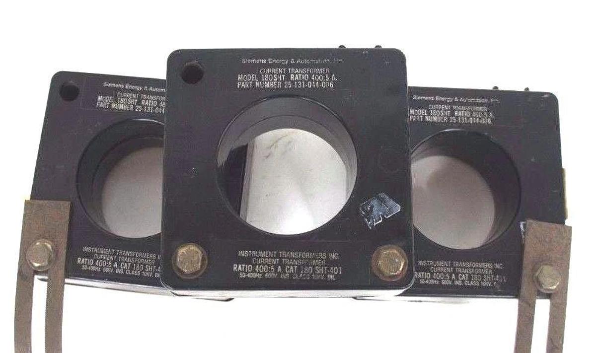 Used SIEMENS 25-131-044-006 TRANSFORMER MODEL: 180SHT 400:5A 180 SHT-401 - LOT OF 3