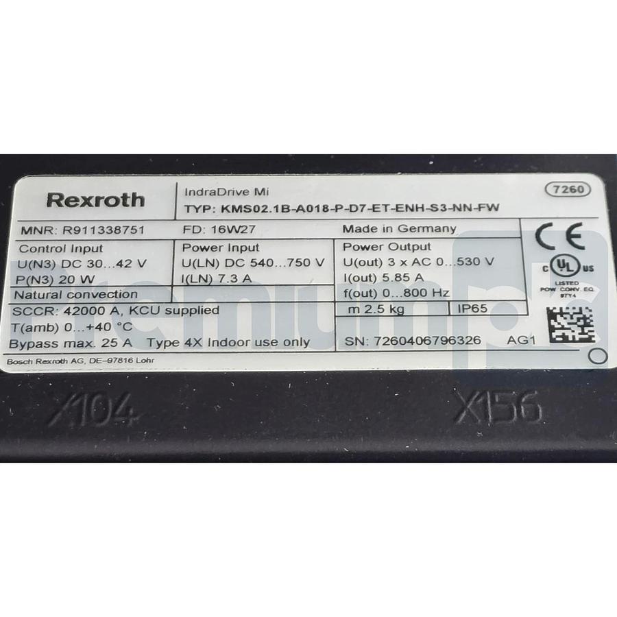 Used Bosch Rexroth R911347293 INDRADRIVE MI KMS02.1 Set 01 Servo Regulator USPI