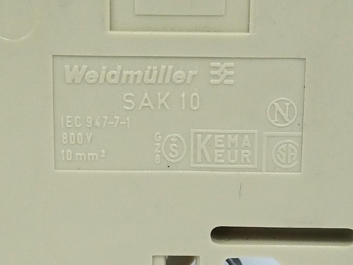 Used LOT OF 3 WEIDMULLER SAK-10 800V TERMINAL BLOCKS SAK10