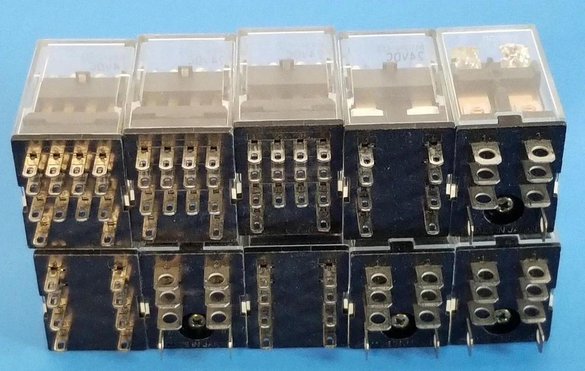 Used LOT OF 10 OMRON LY2N-D2 RELAYS LY2ND2, 24VDC