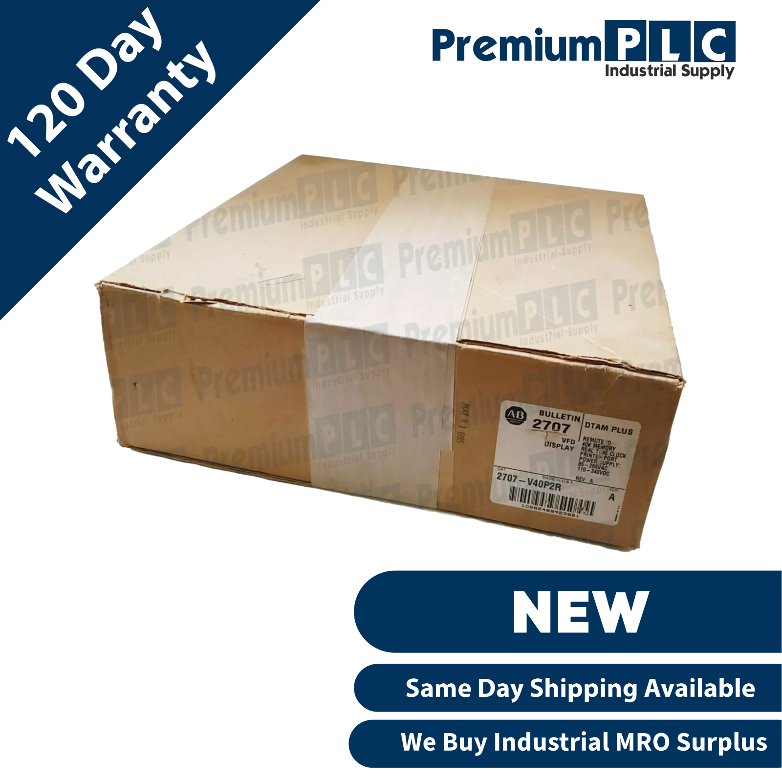 Used ALLEN BRADLEY 2707-V40P2R SER. A, REV. A, DTAM PLUS VFD DISPLAY 2707V40P2R NEW