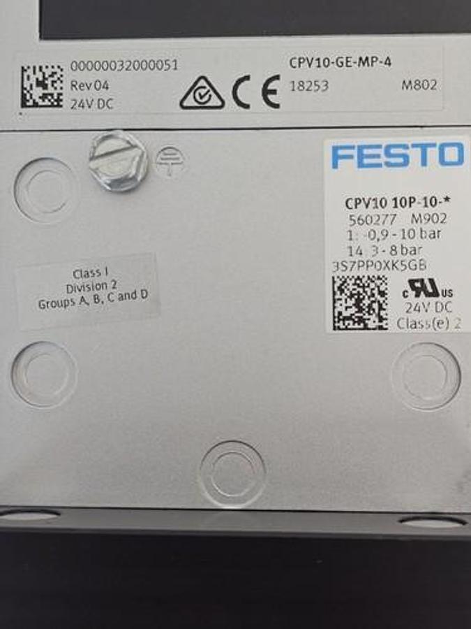 Used NEW FESTO 560277 VALVE TERMINAL CPV10 10P-10-4C-MP-R-Y-4M+P4