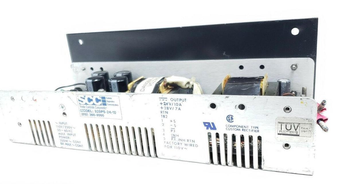 Used SCC STATIC CONTROLS CORPORATION 920PS-24-10 POWER SUPPLY, 24VDC, 10A, 20PS2410