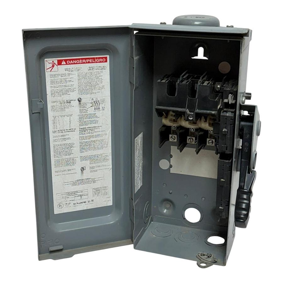Used Square D HU361RB Heavy Duty Non-Fusible Safety Switch 30A 600V NEMA 3R