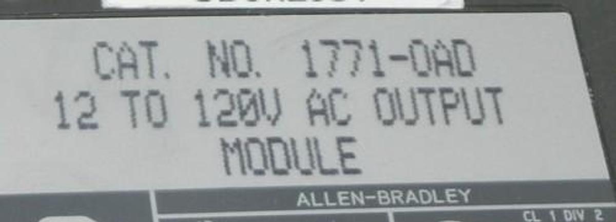 Used ALLEN BRADLEY 1771-OAD OUTPUT MODULE 12 TO 120V USED