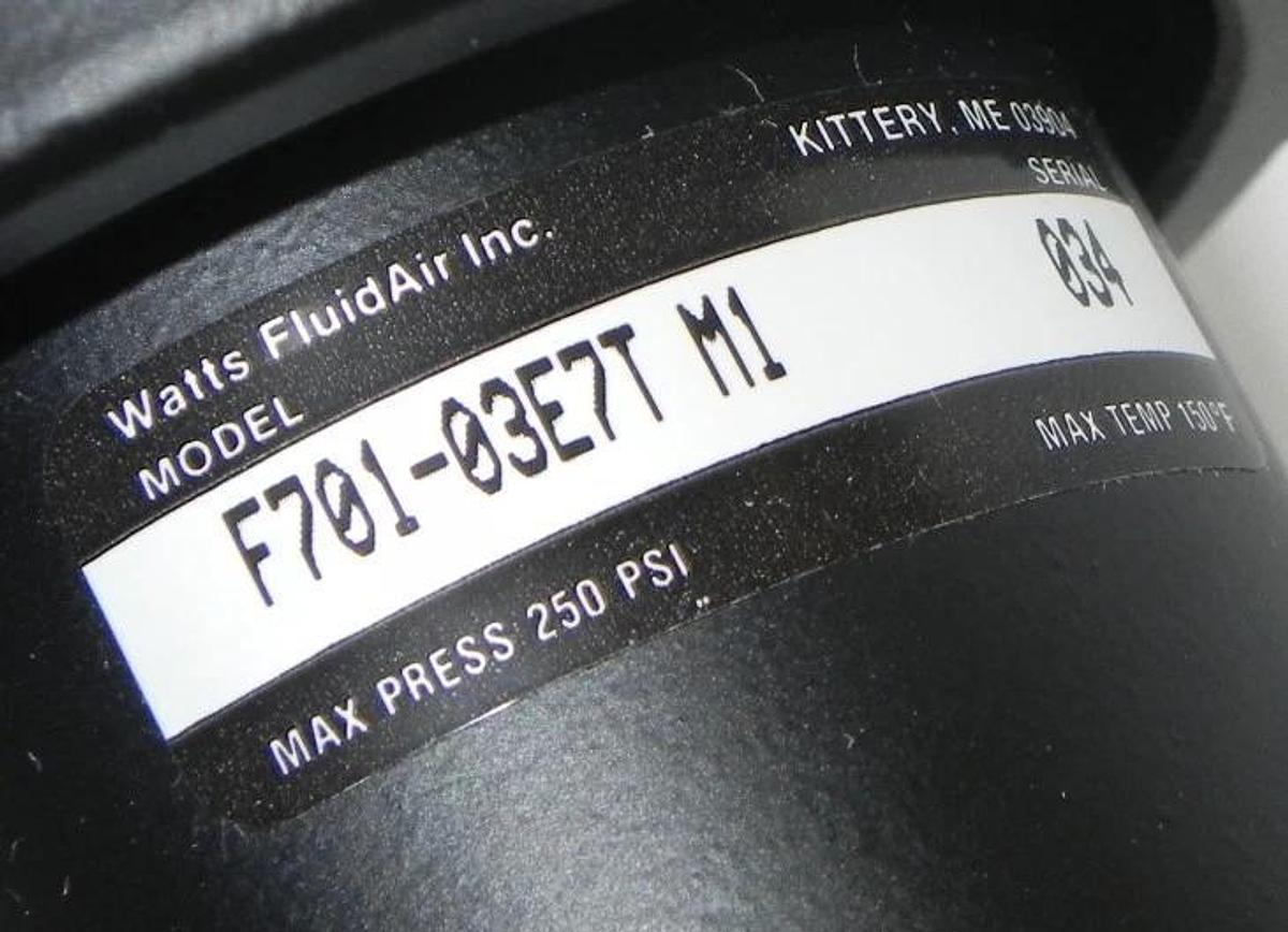 NIB WATTS FLUIDAIR F701-03E7T-M1 COALESCING FILTER F70103E7TM1