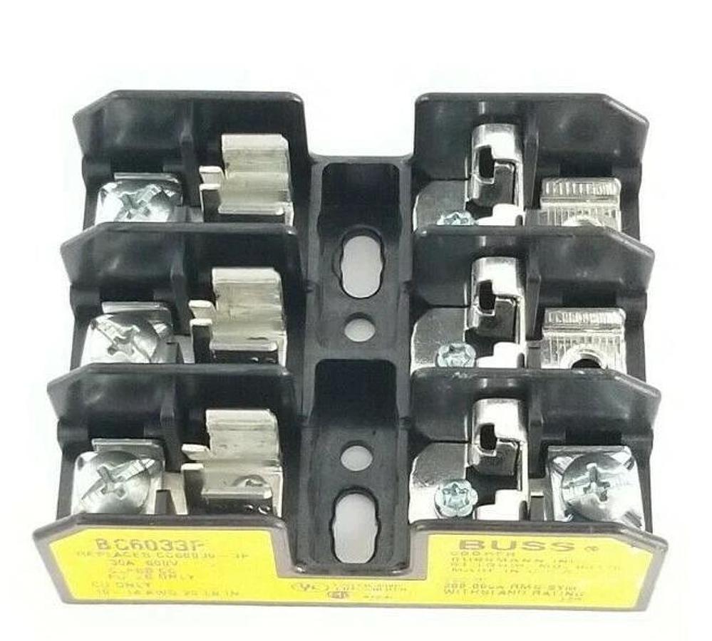 Used COOPER BUSSMANN BC6033P FUSEHOLDER, 30A, 250V, 3P