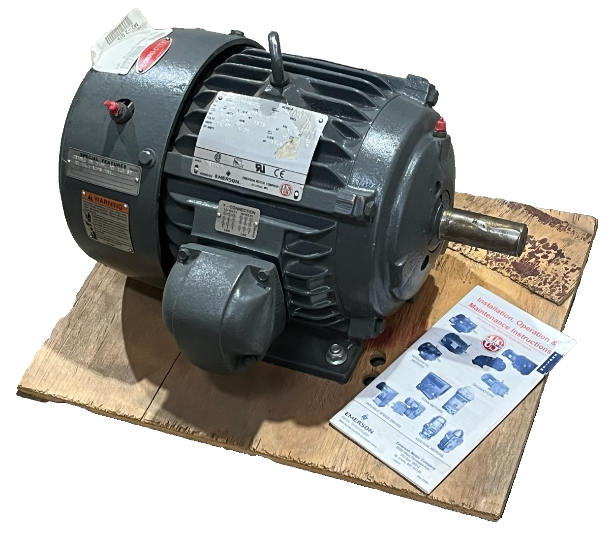 Used Emerson 5HP AC Motor 3515 RPM 230/460V Frame 184T Type TCE TEFC C5P1B 5839