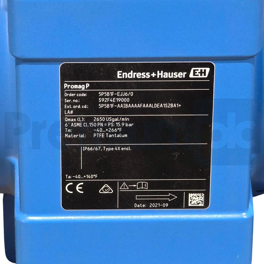 Endress+Hauser 5P5B1F-EJJ6/0 Promag P 500 Electromagnetic Flow Meter 6" DN150