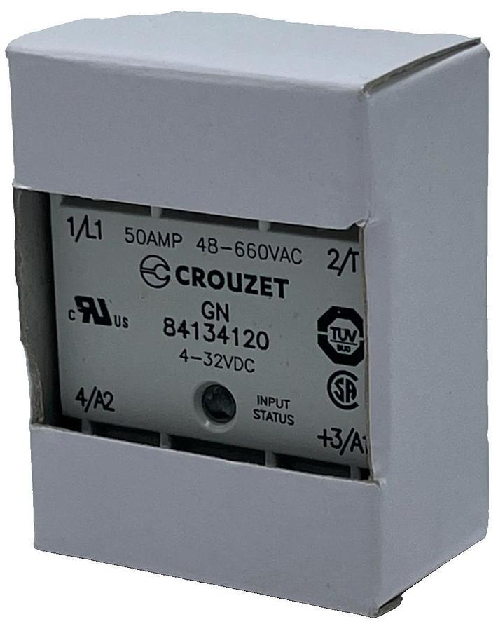 Crouzet 84134120 Solid State Relay - 50A, 48-660VAC Output, 4-32VDC Control
