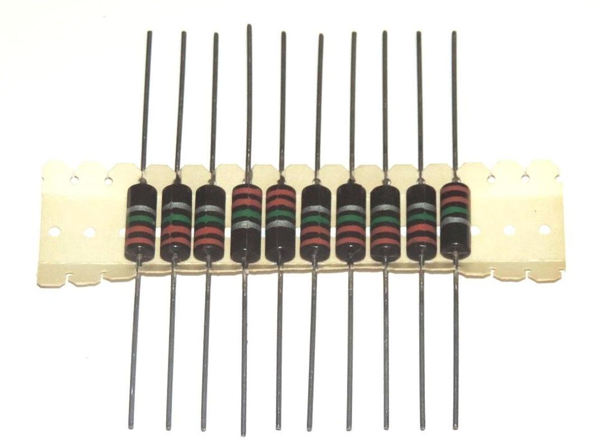Used NEW IRC GBT-1 CARBON COMPOSITION 1W RESISTORS GRIP STRIP MIL TYPE RC 32 (QTY 47)