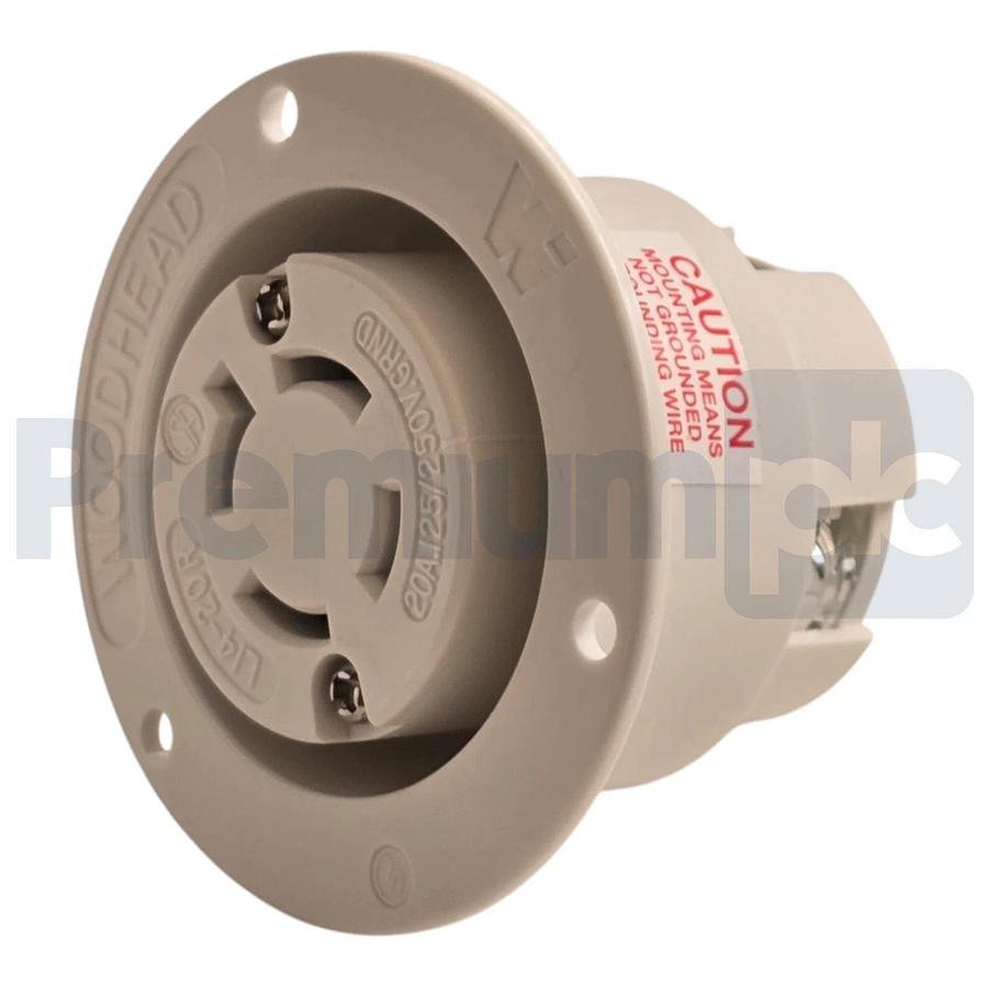 Woodhead 2774MB Safeway Flanged Receptacle NEMA L14-20 20A 125/250V 1301490042