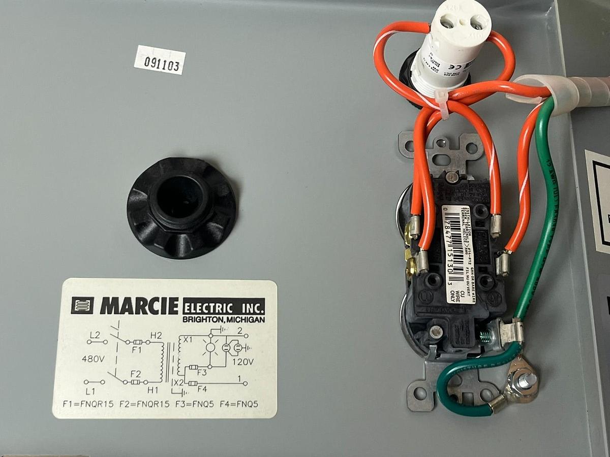 Used Marcie Electric OM3000-2895 Transformer Disconnect Enclosure 3kVA 480V to 120V