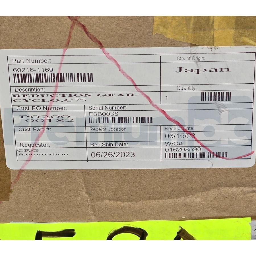 Kawasaki 60216-1169 F-Cyclo C75 Reduction Gear Robot Speed Reducer 602161169 NEW