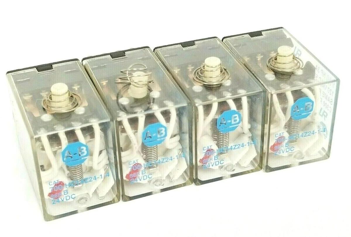 Used LOT OF 4 ALLEN BRADLEY 700-HC14Z24-1-4 RELAYS 700HC14Z2414, SER. B, 24VDC