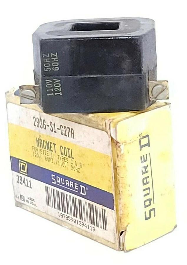Used NIB SQUARE D 2936-S1-C27A MAGNET COIL 120V 60HZ 110V 50HZ 2936S1C27A