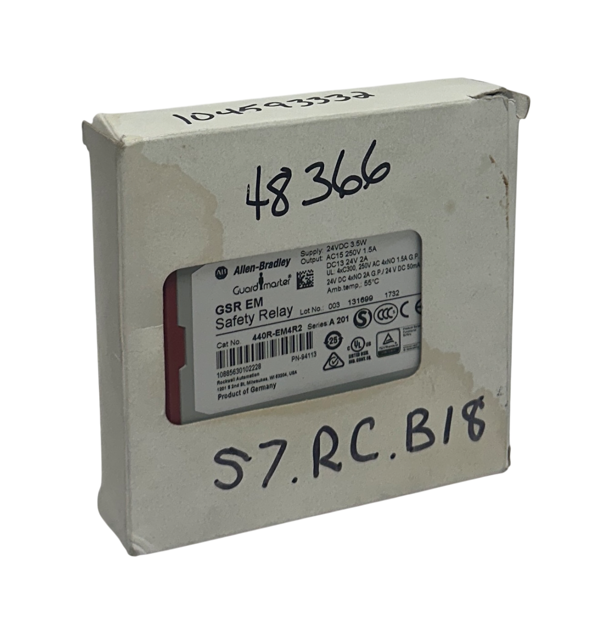 Used ALLEN BRADLEY 440R-EM4R2 /A Guardmaster SAFETY RELAY EXPANSION GSREM 24VDC NSMP