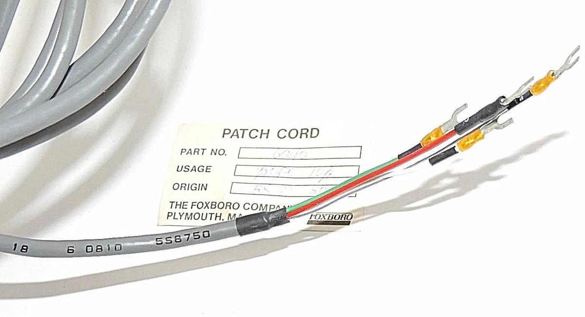 NEW FOXBORO 60810 PATCH CORD 5S8750, 10FT LONG
