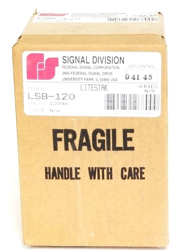 Used FACTORY SEALED FEDERAL SIGNAL LSB-120 LITESTAK BASE 120VAC, LSB120