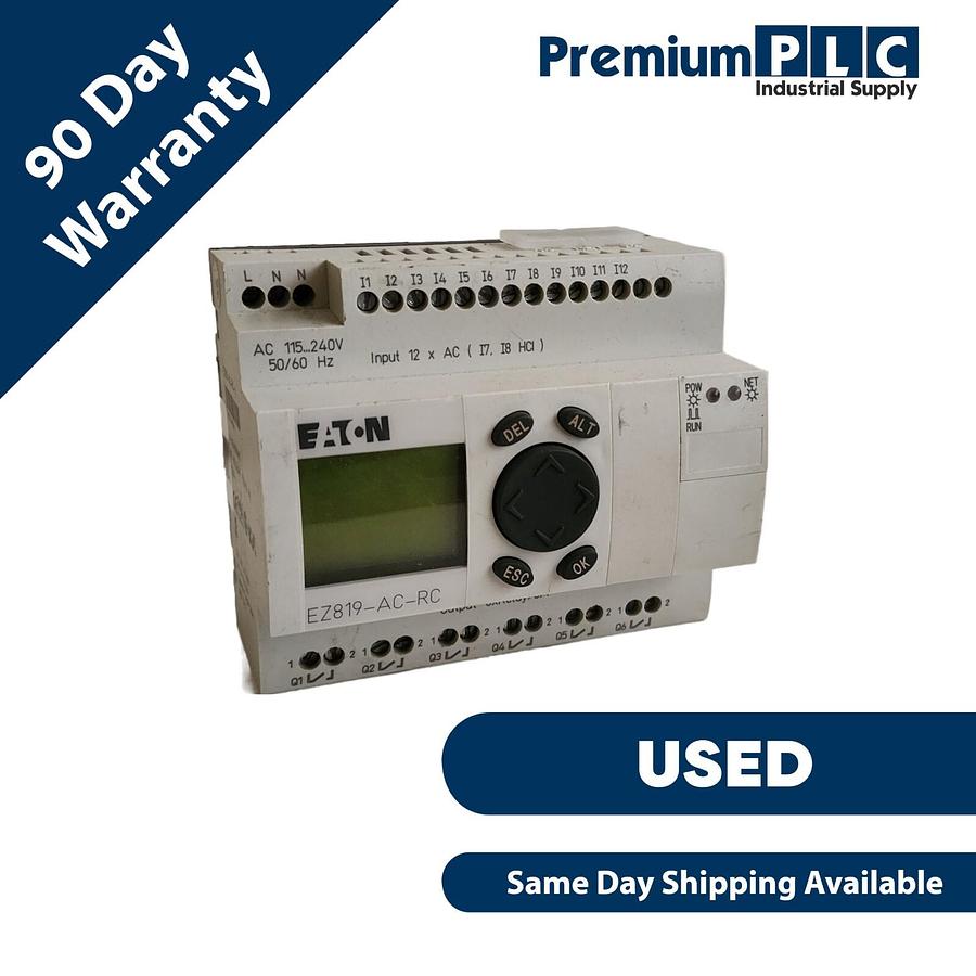 Used USED EATON EASY819-AC-RC / EZ819-AC-RC-2 LEGACY EASY PROGRAMMABLE RELAY