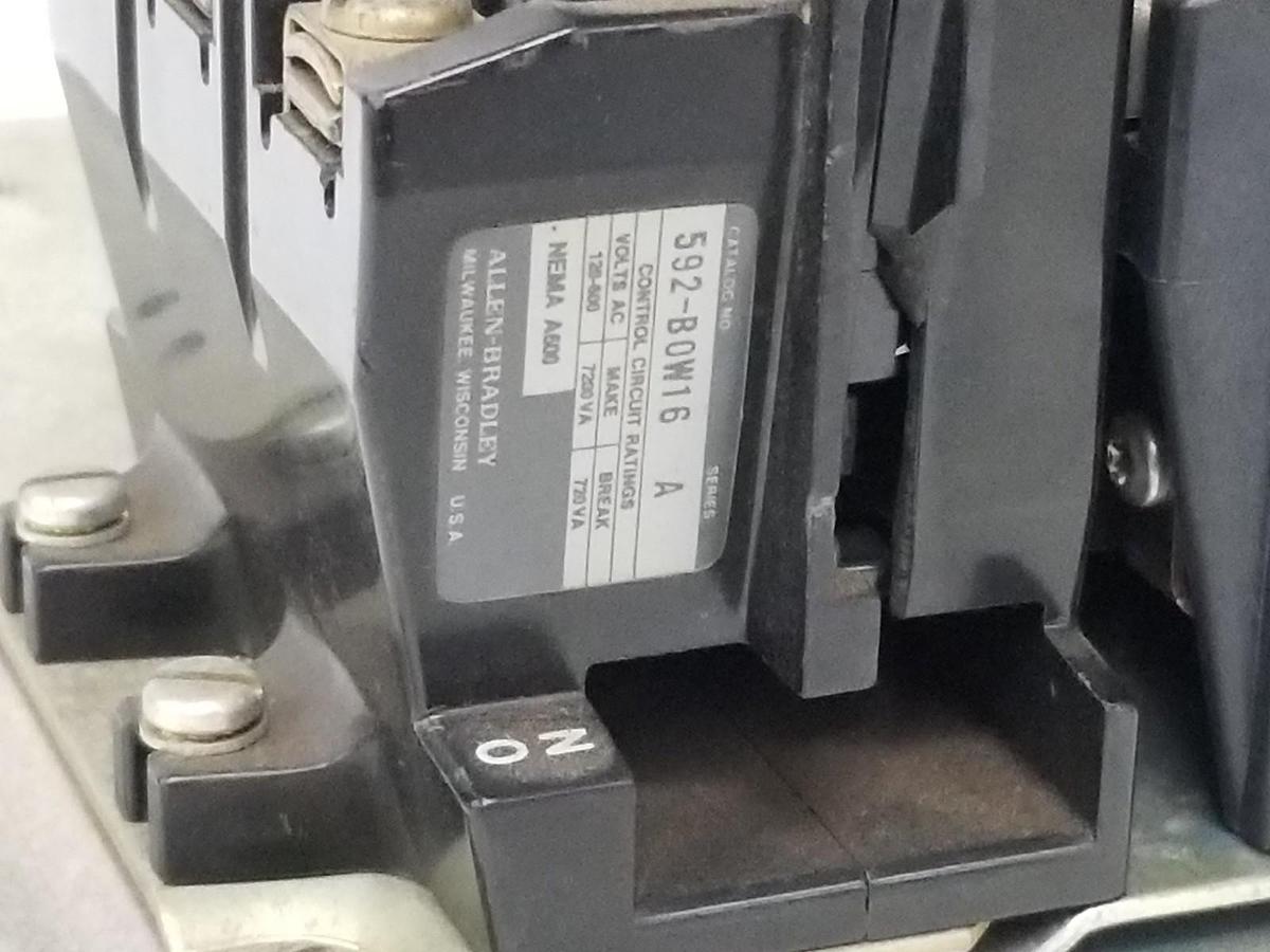 Used ALLEN BRADLEY 505-BOD STARTER SER. C SIZE 1 W/ (2) 595-AB SWITCHES & (2) CB236
