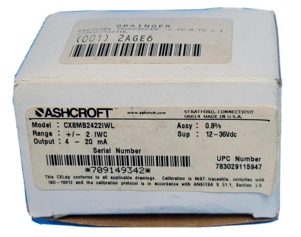 Used NIB ASHCROFT CX8MB2422IWL PRESSURE TRANSMITTER 0.8% 12-36VDC