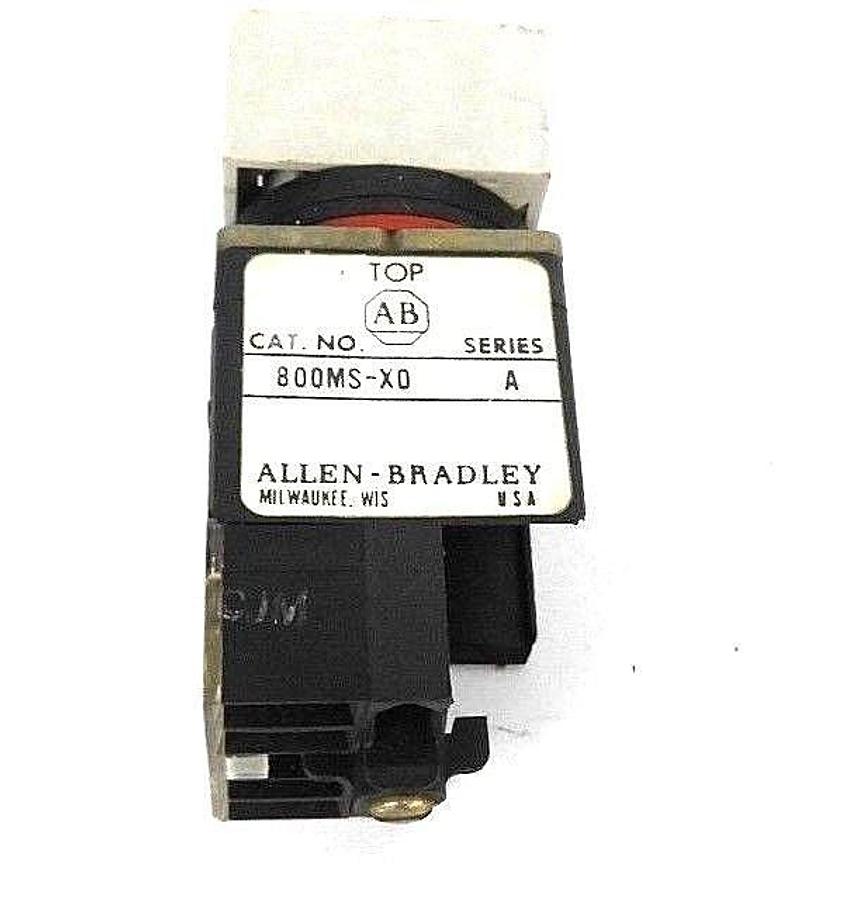 Used ALLEN BRADLEY 800MS-X0 EMERG STOP PUSHBUTTON SER.A W/ 800M-XA CONTACT