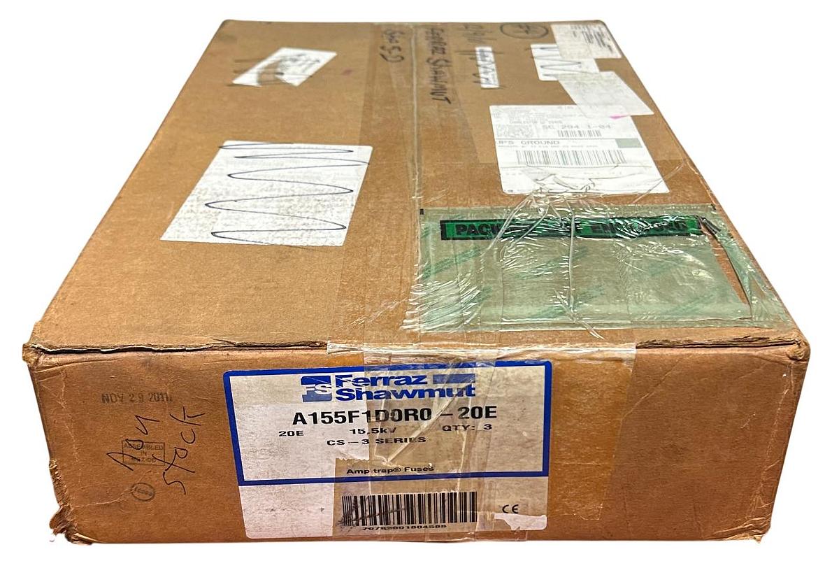 Used 3 FERRAZ SHAWMUT A155F1D0R0-20E / A155F1D0R020E Amp-trap CS-3 SERIES 15.5kV NSMP
