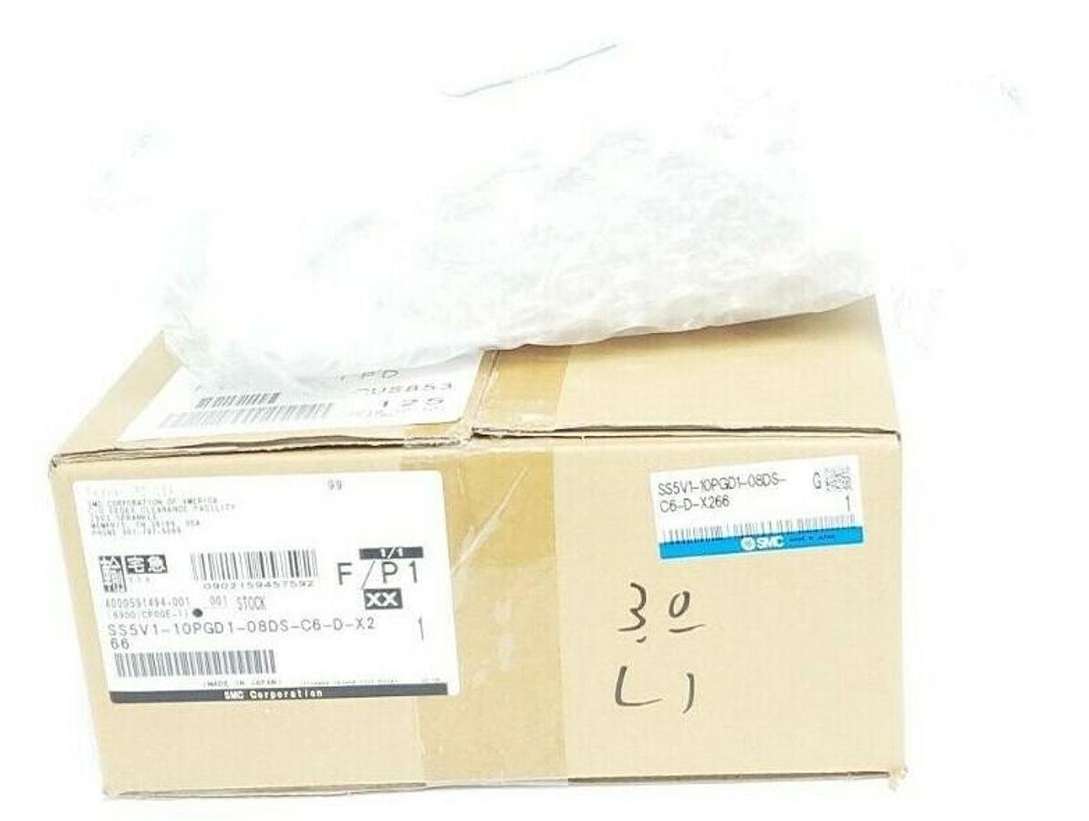 Used NIB SMC SS5V1-10PGD1-08DS-C6-D-X266 MANIFOLD SV1000 SS5V110PGD108DSC6DX266