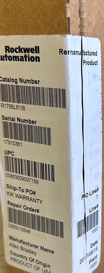 Used REPAIRED ALLEN BRADLEY 1756-L61 /B ControlLogix 5561 PROCESSOR Logix PAC 1756L61