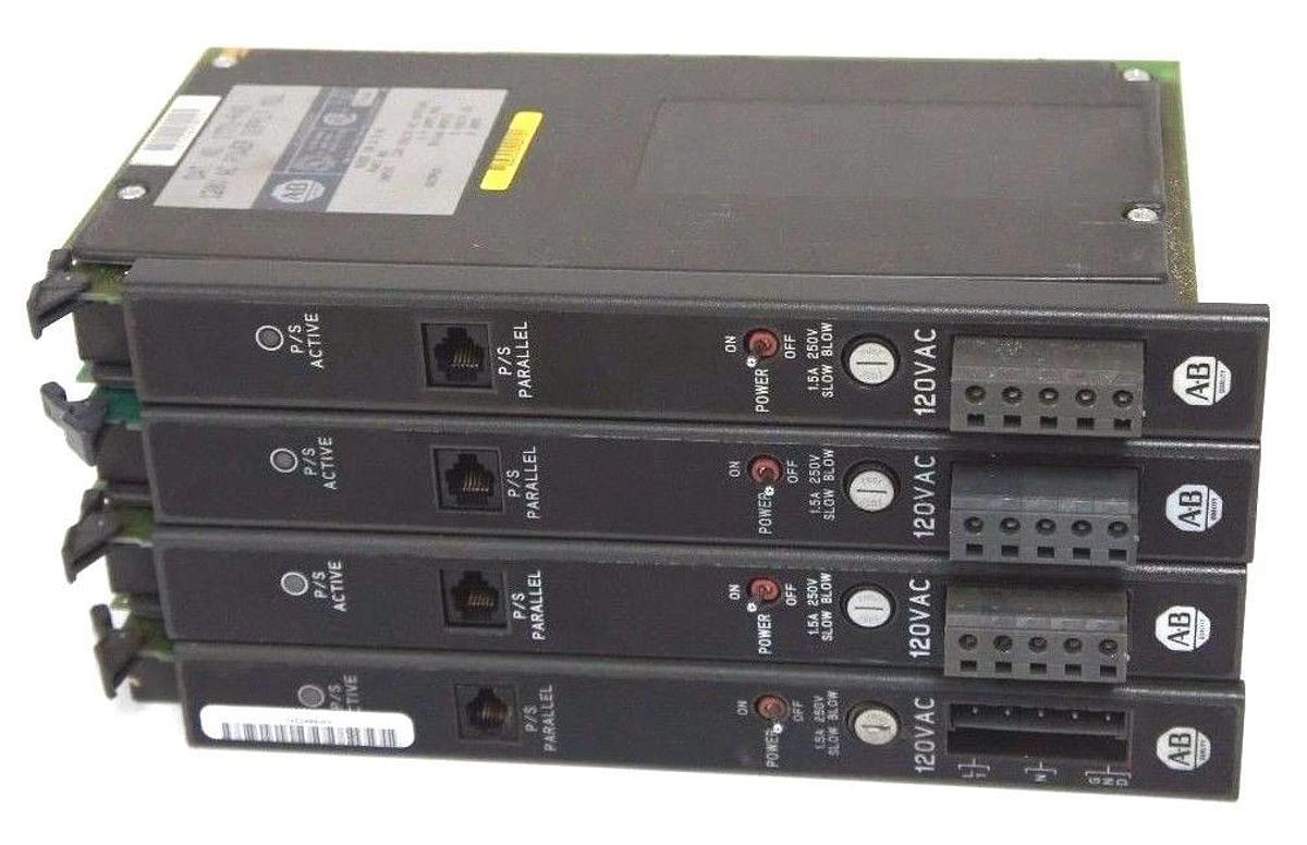 Used LOT OF 4 ALLEN BRADLEY 1771-P4S AC POWER SUPPLIES MDL 120V
