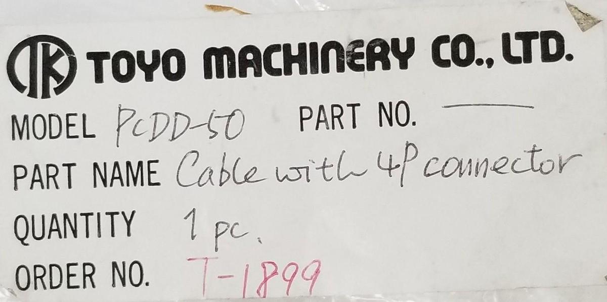 NEW TOYO MACHINERY PCDD-50 CABLE W/ 4P CONNECTOR PCDD50
