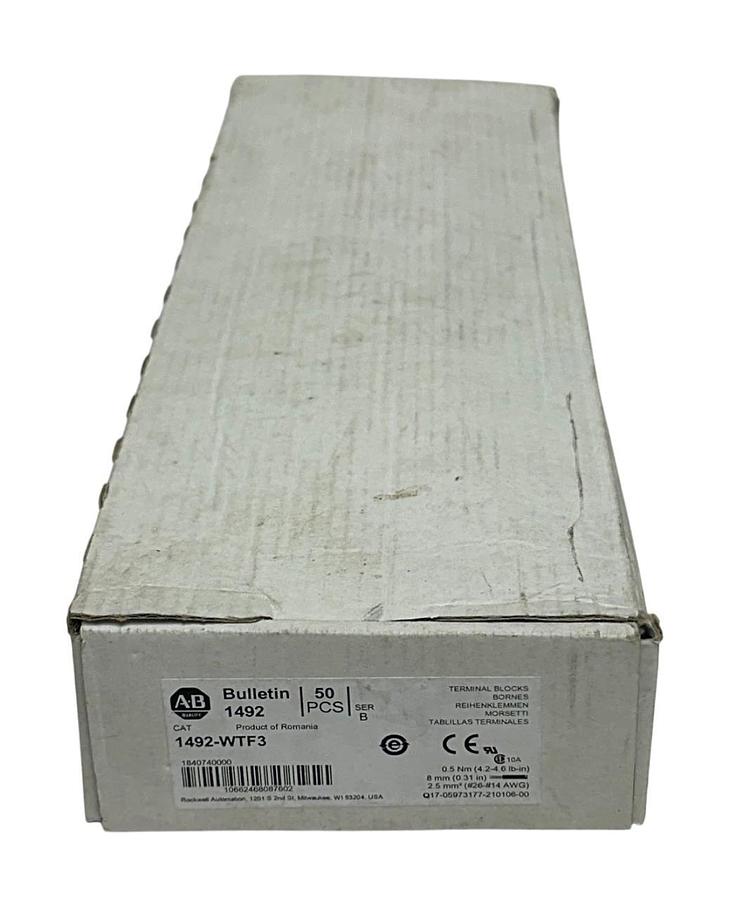 37 ALLEN BRADLEY 1492-WTF3 /B BULLETIN 1492 TERMINAL BLOCKS 3-CIRCUIT FEED NSMP