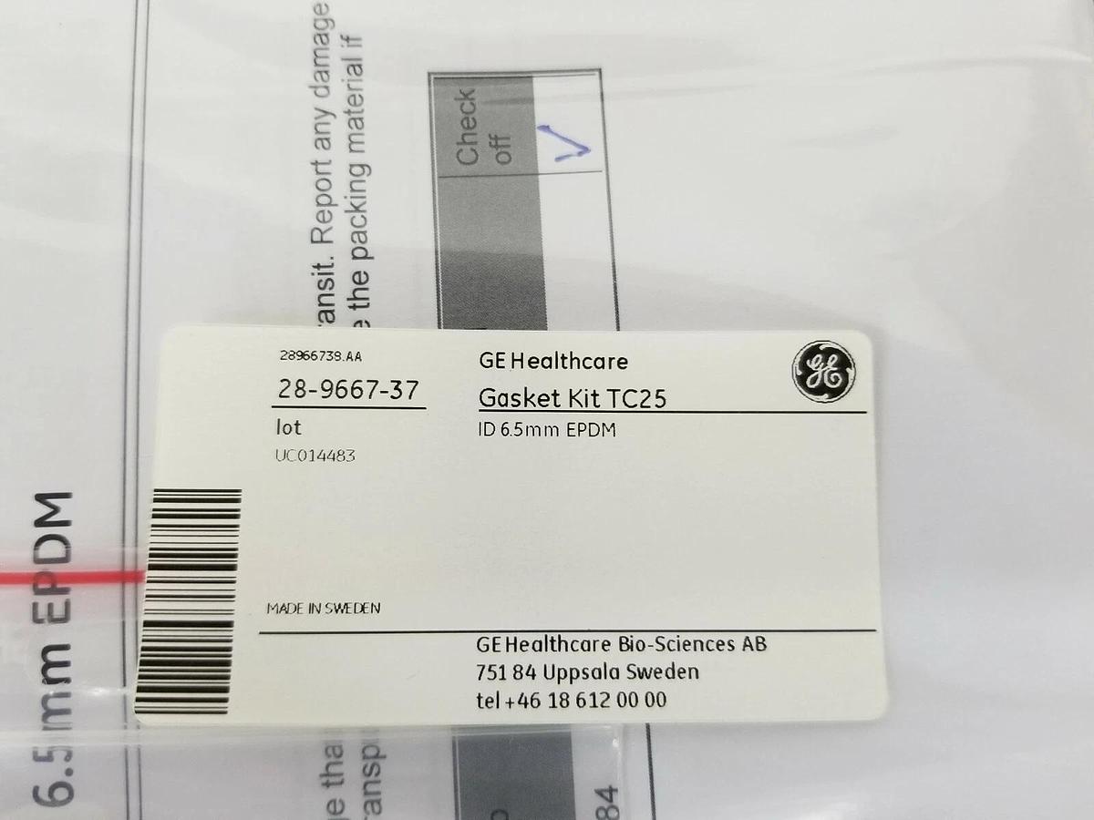 Used NEW GE HEALTHCARE 28-9667-37 GASKET KIT TC25 ID 6.5mm EPDM 28966737