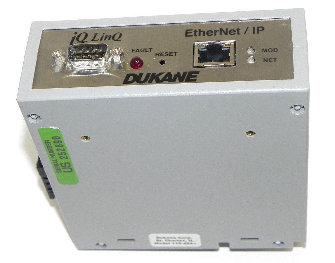 Used NEW DUKANE MODEL 110-4644 ETHERNET/IP iQLinQ ADAPTER MODULE