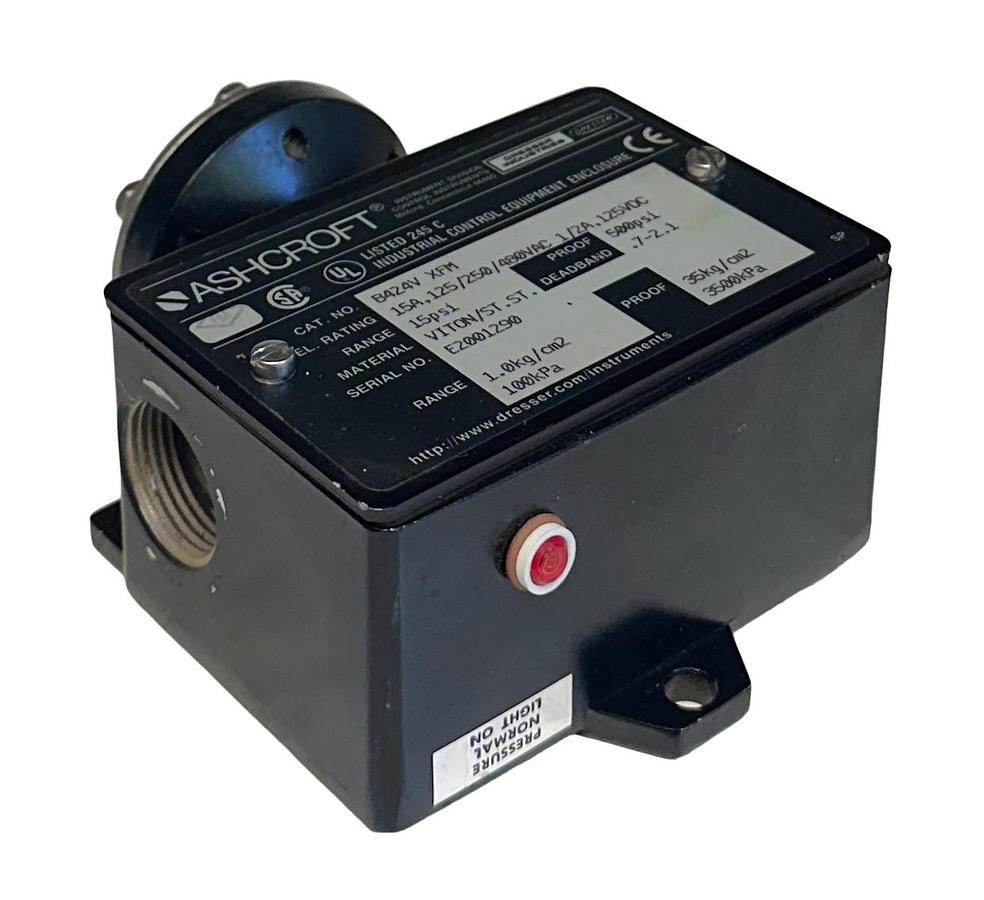 Used DRESSER ASHCROFT B424V-XFM / B424VXFM PRESSURE SWITCH 15PSI 125/250/480VAC USNP