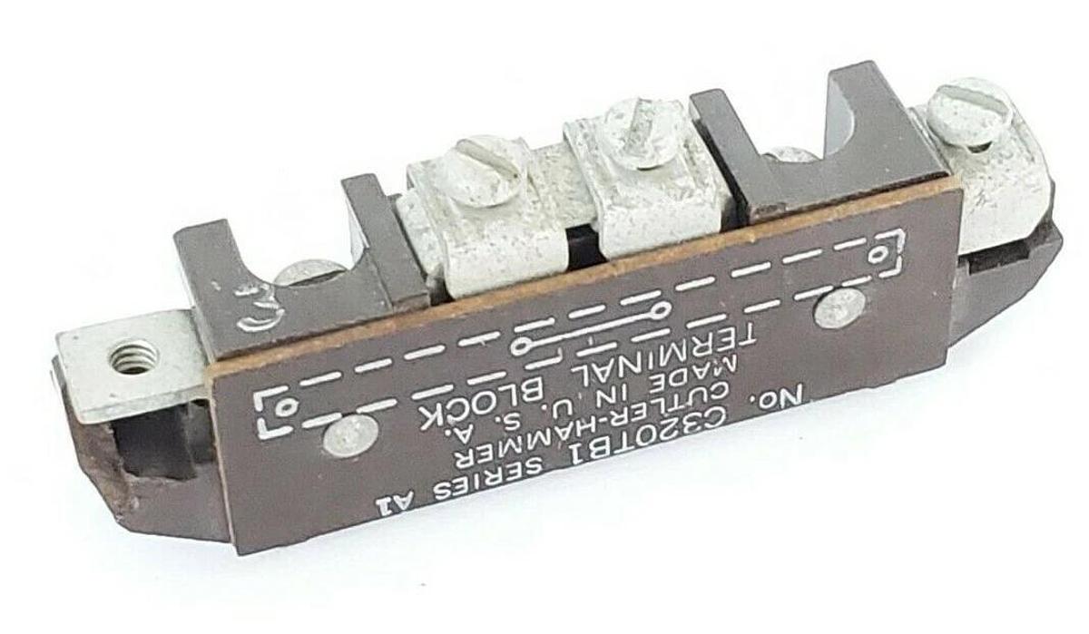 Used EATON CUTLER HAMMER C320TB1 TERMINAL BLOCK 2-CIRCUIT SER. A1