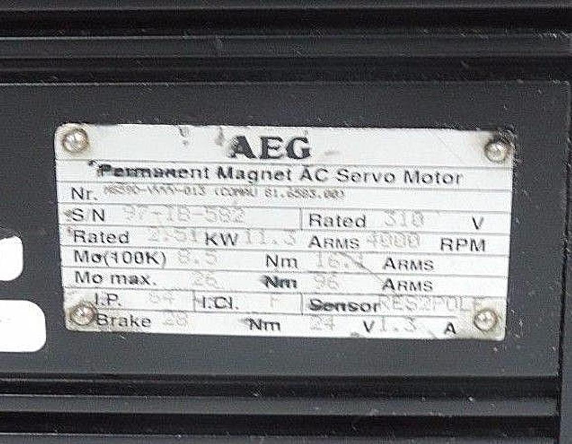 Used REPAIRED AEG 81.6583.00 AC SERVO MOTOR, MS59D-YYYY-013