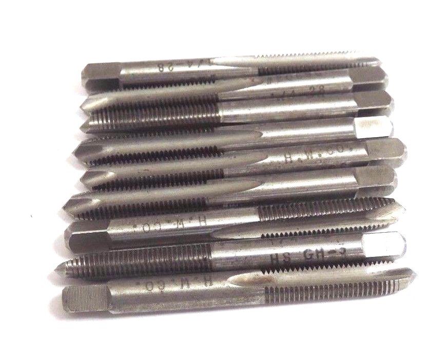 Used LOT OF 9 NEW H.W. CO. #20696 THREAD TAPS 1/4-28, HS GH-3