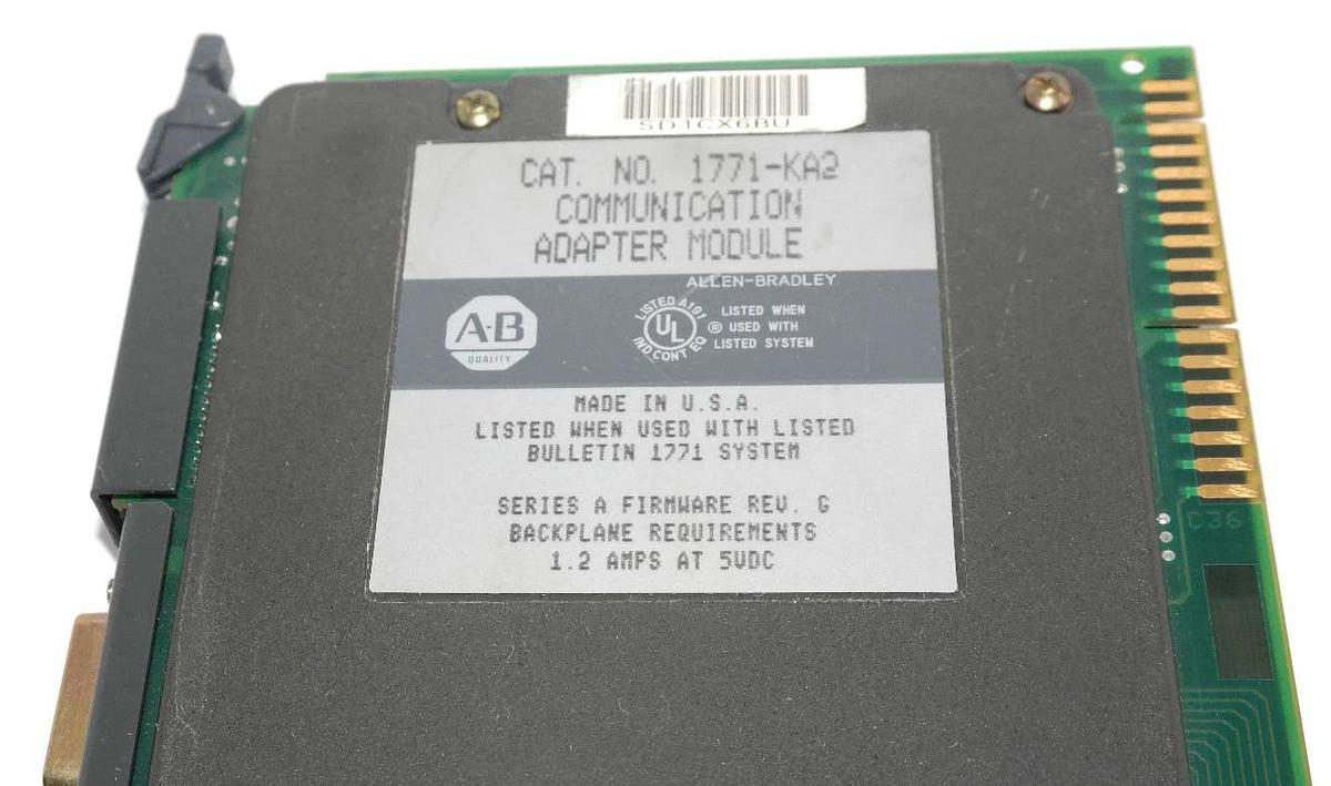 Used ALLEN BRADLEY 1771-KA2 COMMUNICATION ADAPTER MODULE SERIES A REV. G