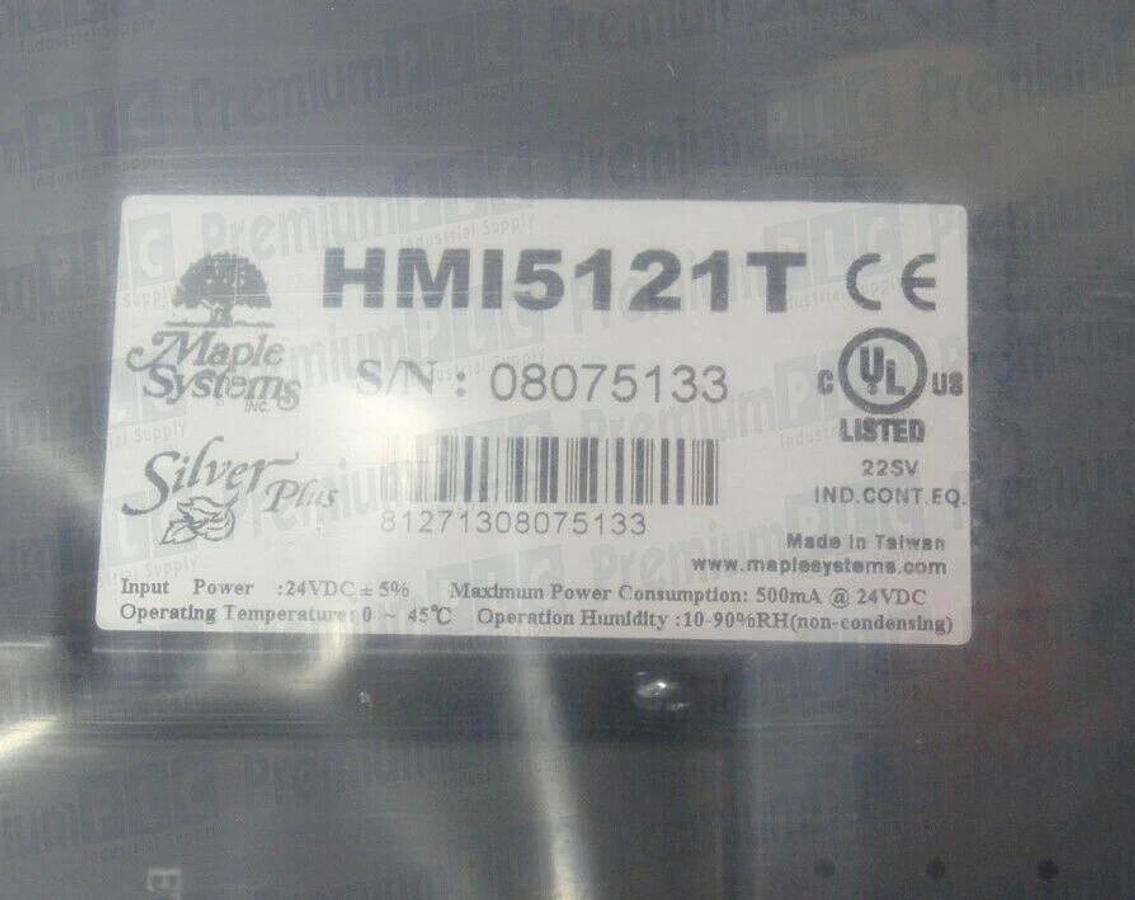 NEW MAPLE SYSTEMS HMI5121T 12.1" SILVER PLUS HMI OPERATOR INTERFACE PANEL 24VDC