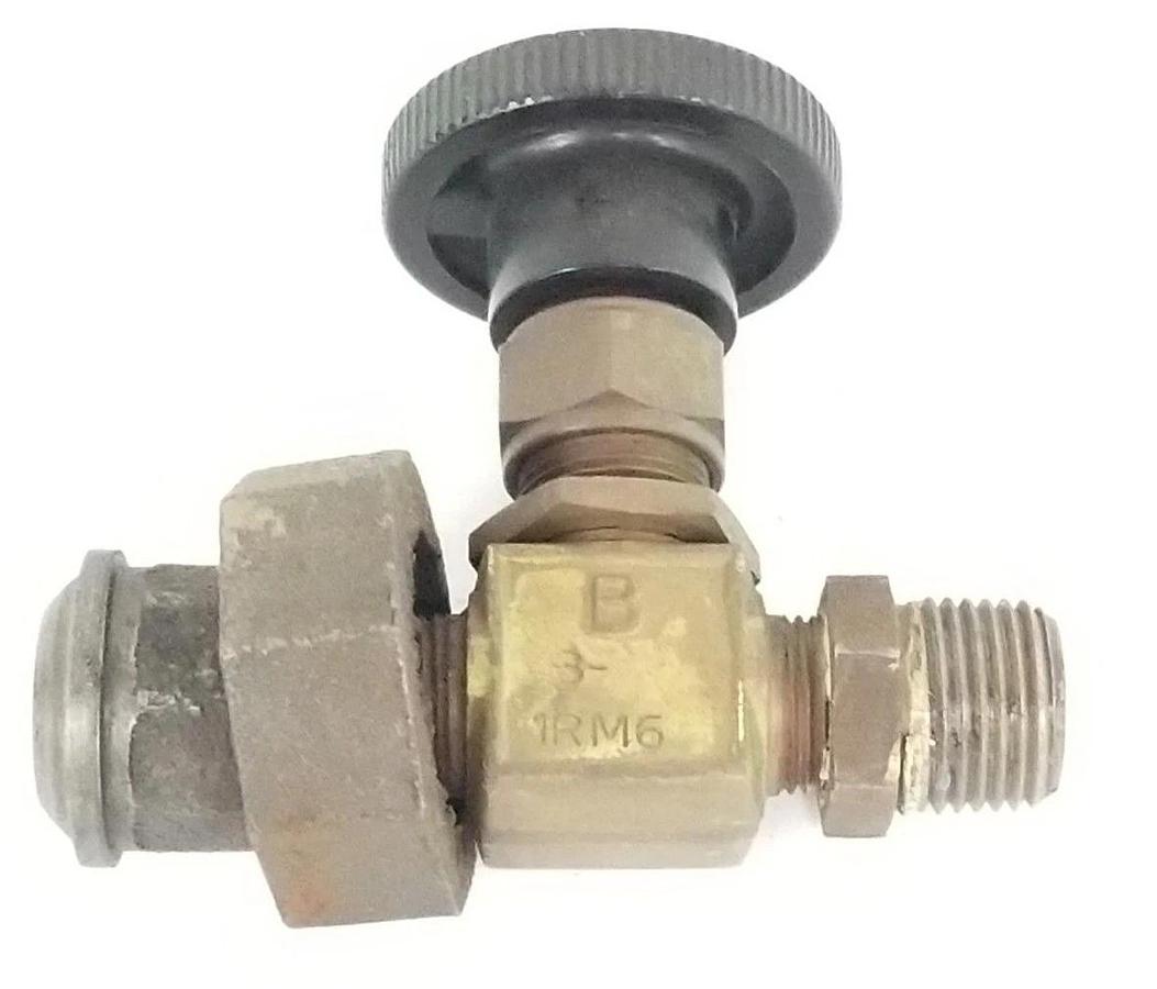 Used WHITNEY B-1RM6 BRASS INTEGRAL BONNET NEEDLE VALVE 3/8 IN. MNPT