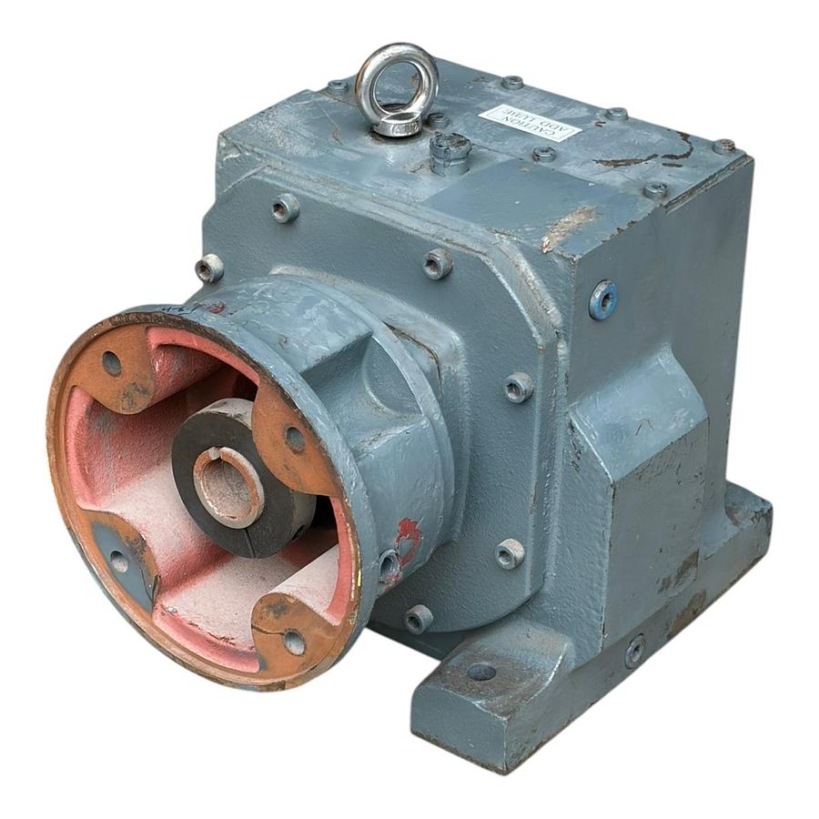 Used Industrial Gray Right Angle Inline Gear Reducer C-Face Input Keyed Shaft Used