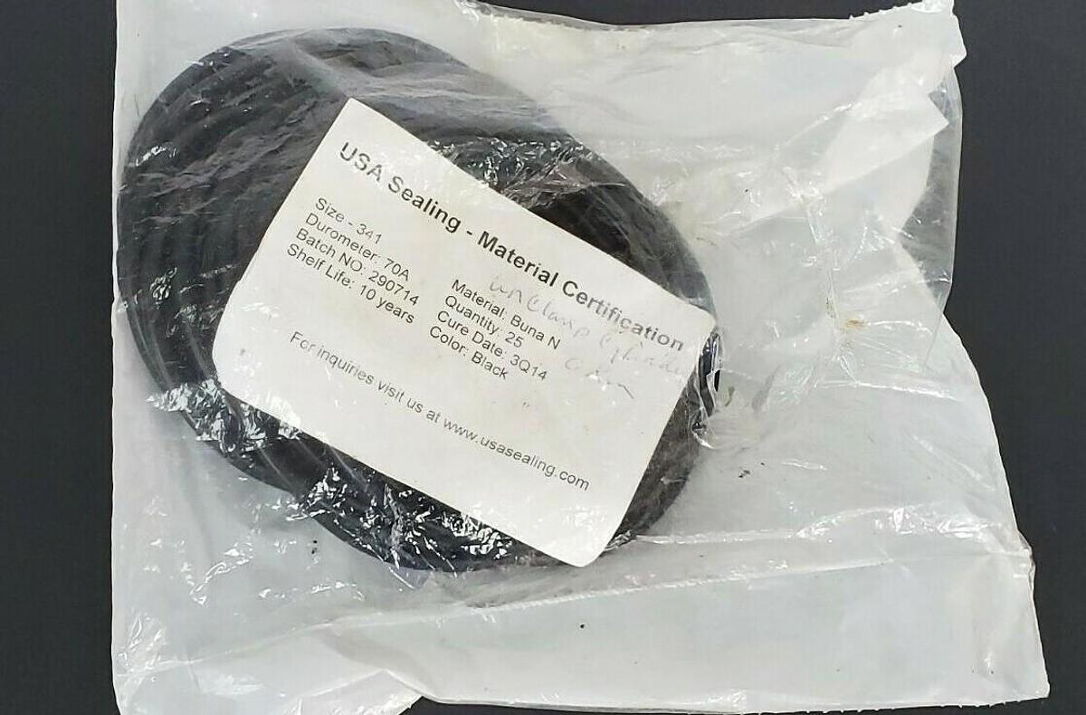 Used LOT OF 25 NEW USA SEALING SIZE: 341 MAT: BUNA N DUROMETER: 70A O-RINGS